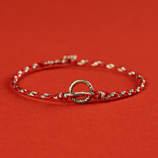 FREE Today: Strength Connection 925 Sterling Silver Peace Buckle String Bracelet