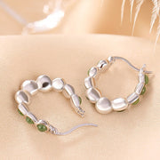 Buddha Stones 925 Sterling Silver Plated Gold Hetian Cyan Jade Pea Ear Clip Prosperity Earrings  (Extra 30% Off | USE CODE: FS30) - image 10