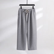 Buddha Stones Solid Color Cotton Fleece Drape Men's Pants With Pockets Men's Pants BS Silver(Regular) US/UK/AU54，EU64 (9XL)