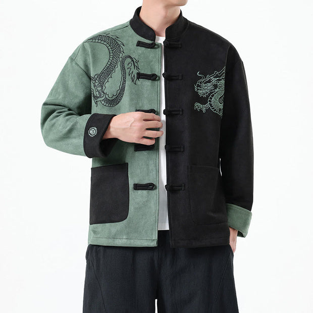 Buddha Stones Dragon Embroidery Casual Frog-button Cotton Men's Jacket Shirt Clothing (Extra 30% Off | USE CODE: FS30) - image 18