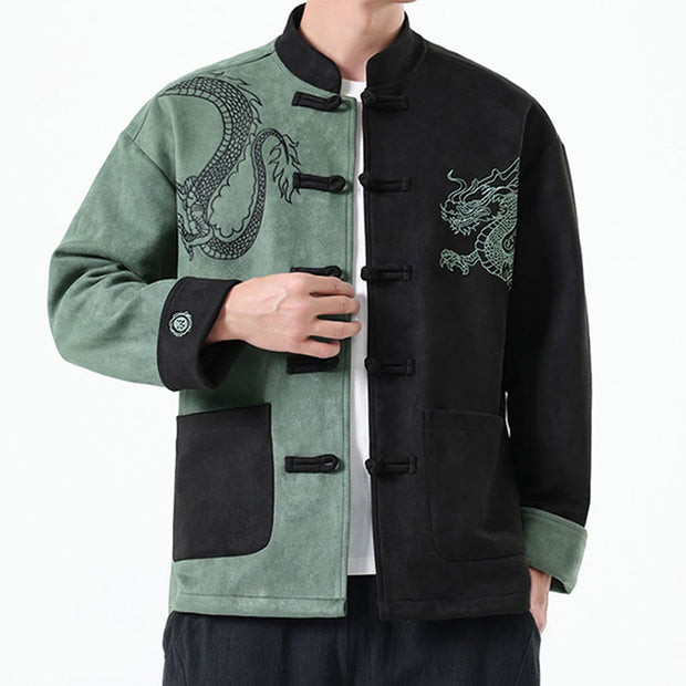 Buddha Stones Dragon Embroidery Casual Frog-button Cotton Men's Jacket Shirt Clothing (Extra 30% Off | USE CODE: FS30) - image 13