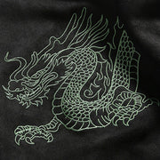 Buddha Stones Dragon Embroidery Casual Frog-button Cotton Men's Jacket Shirt Clothing