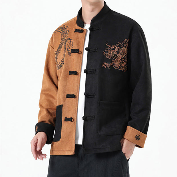 Buddha Stones Dragon Embroidery Casual Frog-button Cotton Men's Jacket Shirt Clothing (Extra 30% Off | USE CODE: FS30) - image 32