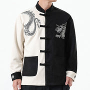 Buddha Stones Dragon Embroidery Casual Frog-button Cotton Men's Jacket Shirt Clothing (Extra 30% Off | USE CODE: FS30) - image 10