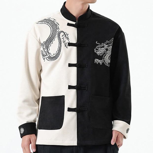 Buddha Stones Dragon Embroidery Casual Frog-button Cotton Men's Jacket Shirt Clothing (Extra 30% Off | USE CODE: FS30) - image 10