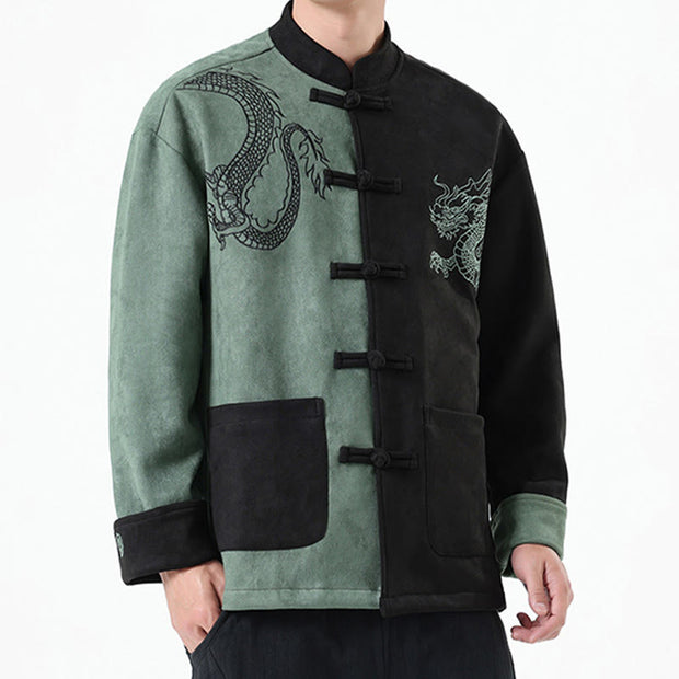 Buddha Stones Dragon Embroidery Casual Frog-button Cotton Men's Jacket Shirt Clothing (Extra 30% Off | USE CODE: FS30) - image 16