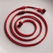 Buddha Stones Natural Cinnabar Calm Blessing Red String Belly Chain