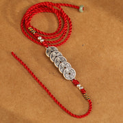 Buddha Stones 999 Sterling Silver Blessing Red String Belly Chain Belly Chain BS 3