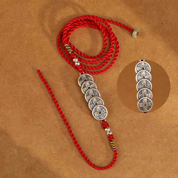 Buddha Stones 999 Sterling Silver Blessing Red String Belly Chain Belly Chain BS 16