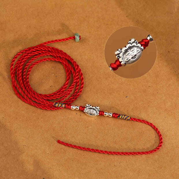 Buddha Stones 999 Sterling Silver Blessing Red String Belly Chain Belly Chain BS 13