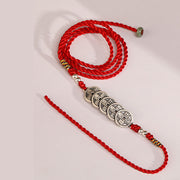 Buddha Stones 999 Sterling Silver Blessing Red String Belly Chain Belly Chain BS 19