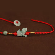 Buddha Stones Jade Peace Buckle Blessing Red String Belly Chain