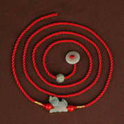 Buddha Stones Jade Peace Buckle Blessing Red String Belly Chain Belly Chain BS 10