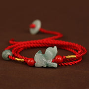 Buddha Stones Jade Peace Buckle Blessing Red String Belly Chain