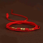 Buddha Stone 999 Solid Gold Red String Belly Chain