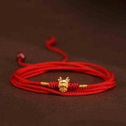 Buddha Stone 999 Solid Gold Red String Belly Chain