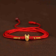 Buddha Stone 999 Solid Gold Red String Belly Chain