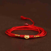 Buddha Stone 999 Solid Gold Red String Belly Chain