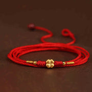 Buddha Stone 999 Solid Gold Red String Belly Chain