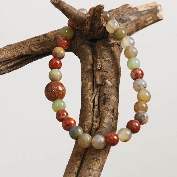 Buddha Stones Shoushan Stone Red Agate Prosperity Bracelet