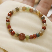 Buddha Stones Red Agate Shoushan Stone Calm Blessing Bracelet Bracelet BS 15