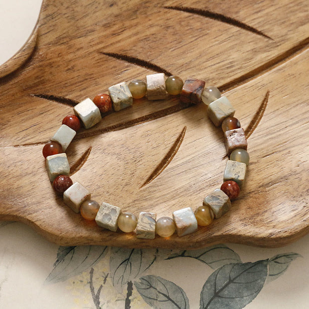 Buddha Stones Shoushan Stone Red Agate Prosperity Bracelet