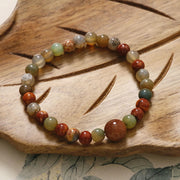 Buddha Stones Shoushan Stone Red Agate Prosperity Bracelet