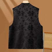 Buddha Stones Vintage Embroidery Flower Cloud Pattern Vest