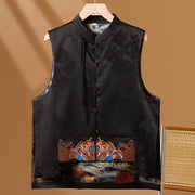 Buddha Stones Vintage Embroidery Flower Cloud Pattern Vest Waistcoat BS 10