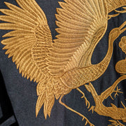 Buddha Stones Vintage Embroidery Golden Crane Cloud Pattern Vest - image 2