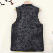 Buddha Stones Vintage Embroidery Plum Blossom Pattern Double-Sided Wear Vest Waistcoat BS 1