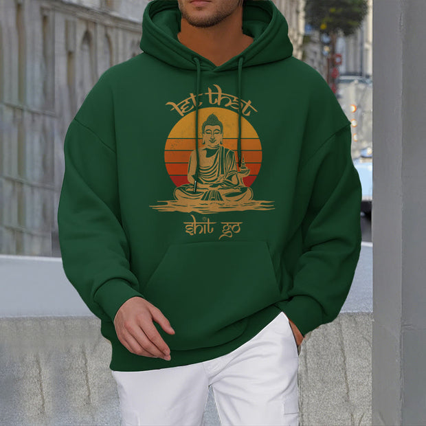 Buddha Stones Let That Shit Go Buddha Polyester Fleece Lined Hoodie