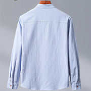 Buddha Stones Stand Collar Pure Color Casual Cotton Linen Shirt