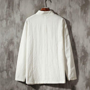 Buddha Stones Stand Collar Tang Suit Casual Shirt - image 2