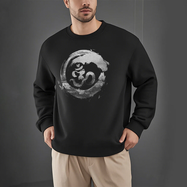 Buddha Stones Om Lotus Fleece Lined Polyester Sweatshirt