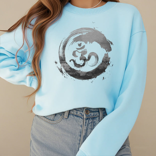 Buddha Stones Om Lotus Fleece Lined Polyester Sweatshirt