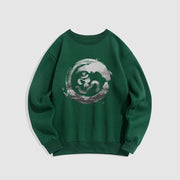 Buddha Stones Om Lotus Fleece Lined Polyester Sweatshirt