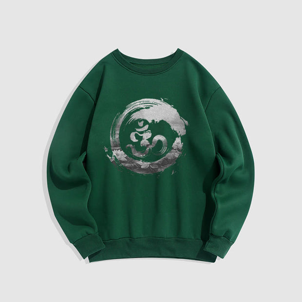 Buddha Stones Om Lotus Fleece Lined Polyester Sweatshirt