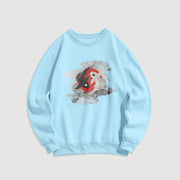 Buddha Stones Yin Yang Koi Fish Clouds Fleece Lined Sweatshirt