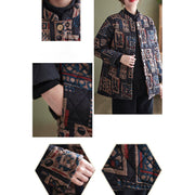 Buddha Stones Winter Square Plaid Warm Long Sleeve Cotton Jacket With Pockets Women's Jacket BS 8