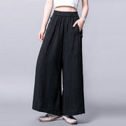 Buddha Stones Casual Frog-Button High Waist Wide Leg Pants With Pockets - Black - US12，UK/AU16，EU44 (3XL) - image 8