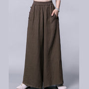 Buddha Stones Casual Frog-Button High Waist Wide Leg Pants With Pockets - image 11