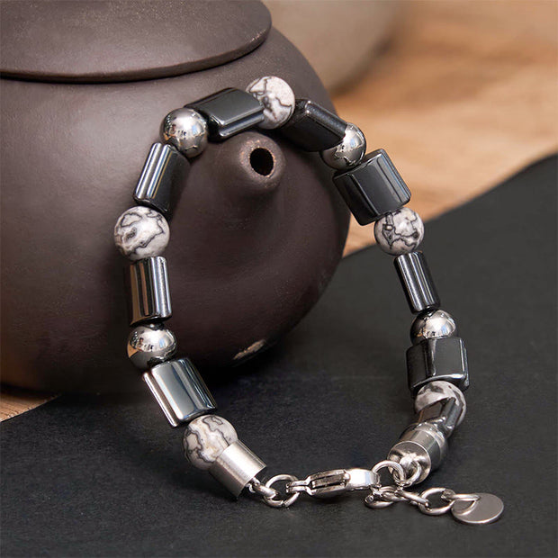 FREE Today: Support and Powerful Hematite Tiger Eye Picasso Jasper Buckle Chain Bracelet