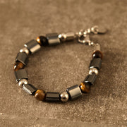 FREE Today: Support and Powerful Hematite Tiger Eye Picasso Jasper Buckle Chain Bracelet