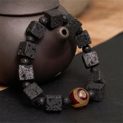 Buddha Stones Lava Rock Dzi Bead Healing Bracelet