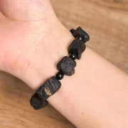 Buddha Stones Black Tourmaline Irregular Stone Positive Bracelet