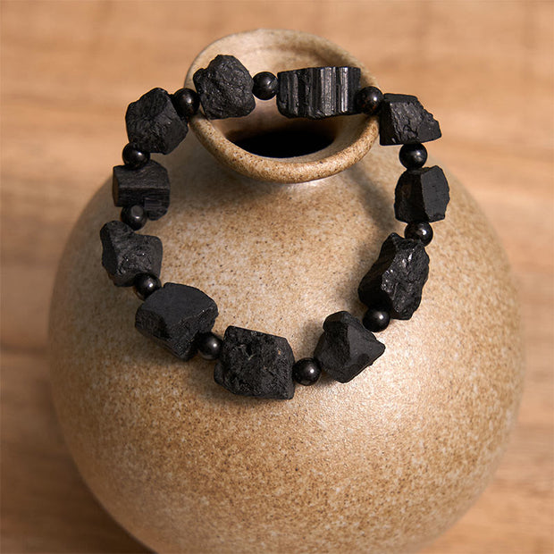 FREE Today: Positive Wisdom Black Tourmaline Irregular Stone Bracelet