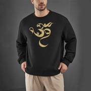 Buddha Stones Om Figure Design Fleece Lined Polyester Sweatshirt