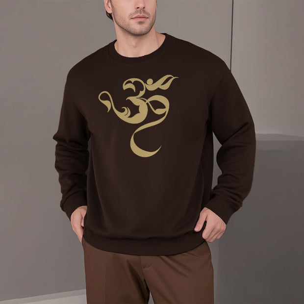 Buddha Stones Om Figure Design Fleece Lined Polyester Sweatshirt