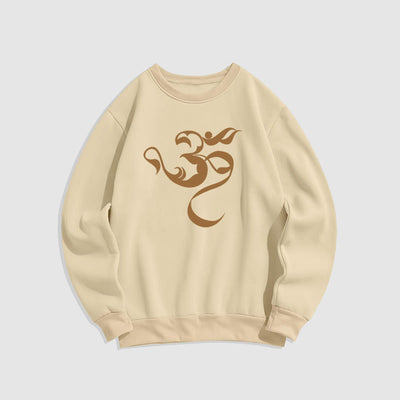 Buddha Stones Om Figure Design Fleece Lined Polyester Sweatshirt